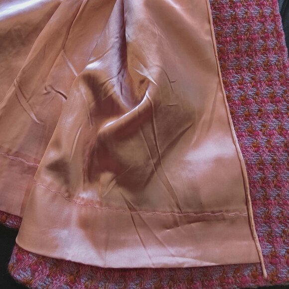 VINTAGE HAND STITCHED DOUBLE-BREASTED WOOL FEEL PINK COAT. WOMENS SMALL - Picture 12 of 16